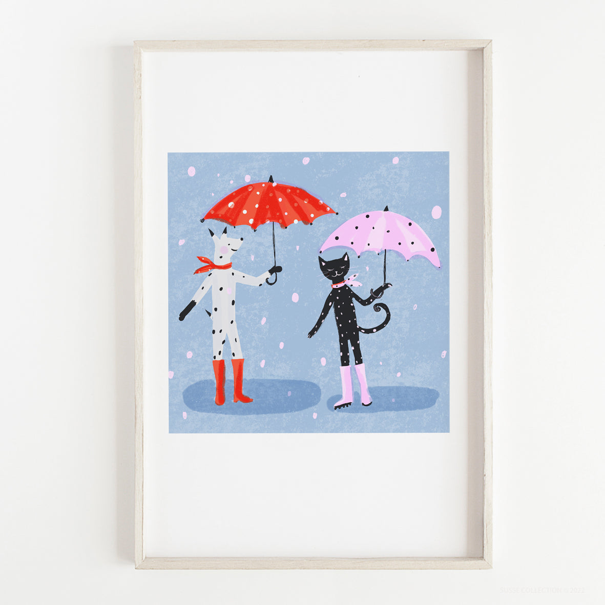 Framed cute illustrated art print by Susse Collection