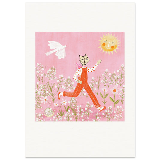 Hello-Spring--art-Print in frame by Susse Linton for Susse Collection
