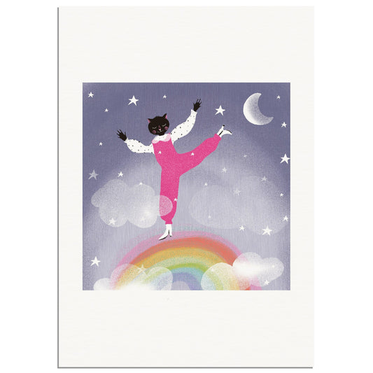 Rainbow-dance-art-Print in frame by Susse Linton for Susse Collection