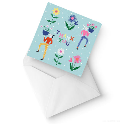 thank-you-card -Pack -of -10 Square Folded -Cards- illustrated - by -Susse -Linton-envelop