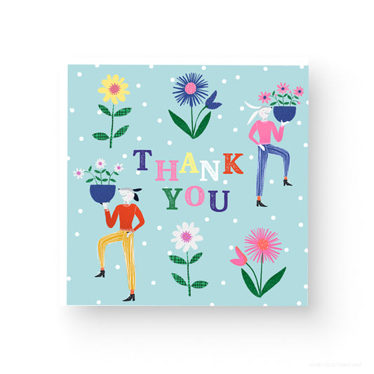 thank-you-card -Pack -of -10 Square Folded -Cards- illustrated - by -Susse -Linton