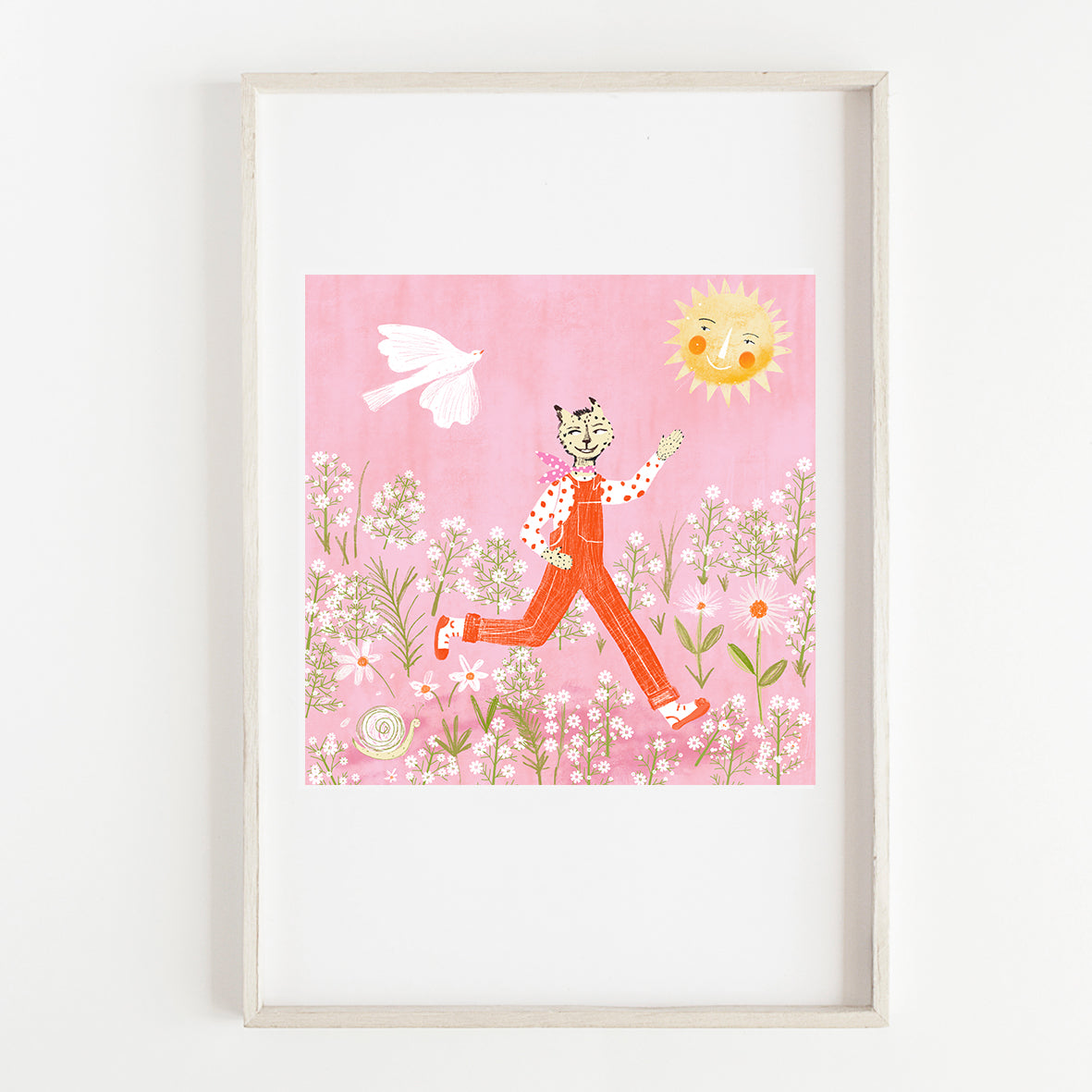 Hello-Spring--art-Print in frame by Susse Linton for Susse Collection-framed