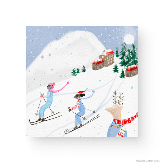 Snow Fun Pack of 10 Greeting Cards illustrated by Susse Linton