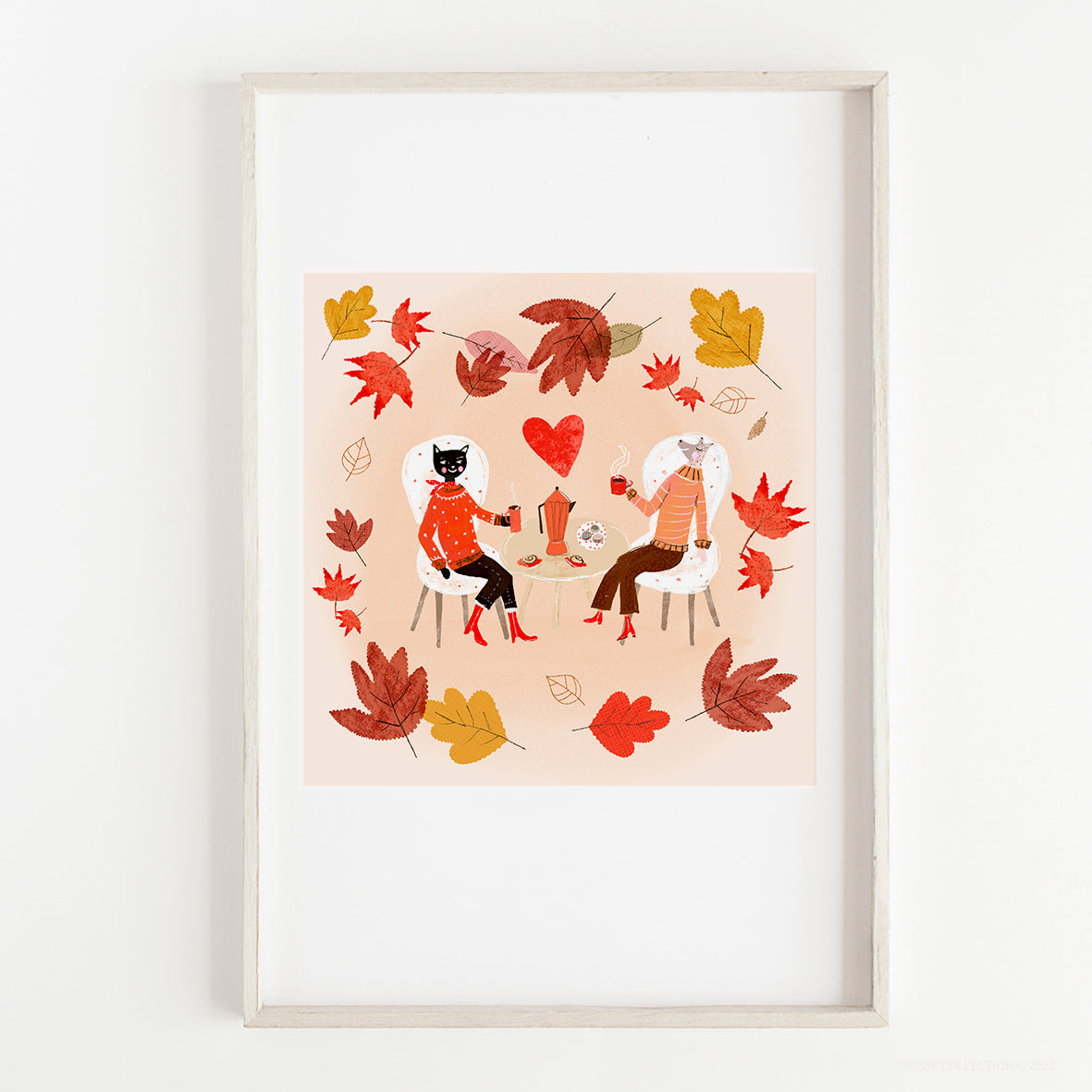 Fika art Print in frame by Susse Linton for Susse Collection