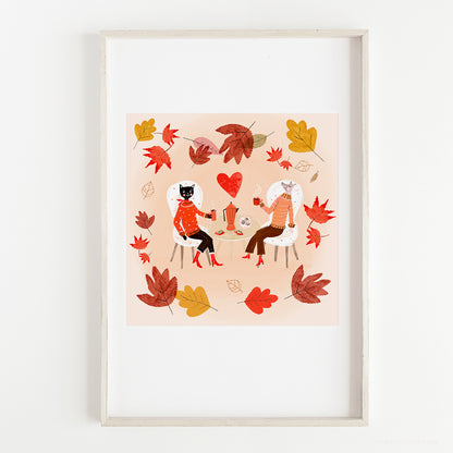 Fika art Print in frame by Susse Linton for Susse Collection