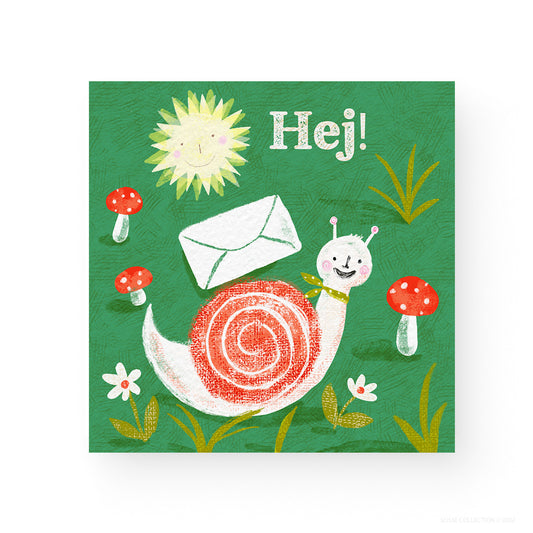 Hej  Snail Mail Card illustrated by Susse Linton for Susse Collection